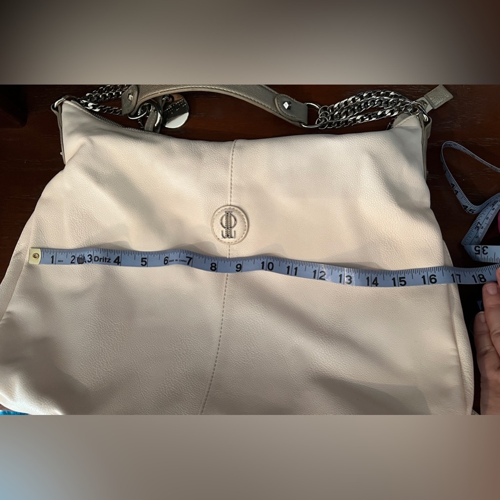 Jennifer Lopez JLO White Hobo Shoulder Bag Faux Leather Purse Y2K Style - Picture 13 of 15